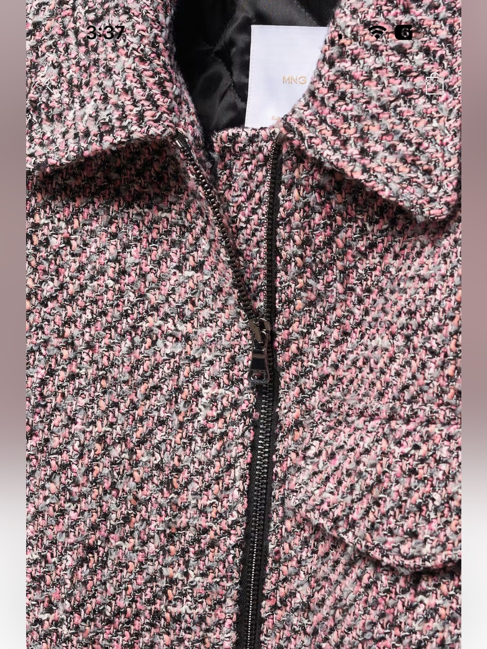 Mango Tweed Bomber Jacket - Picture 7 of 17